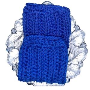 Hand Crafted Royal Blue All Purpose Dish or Wash Cloths 100% Cotton Set of Two